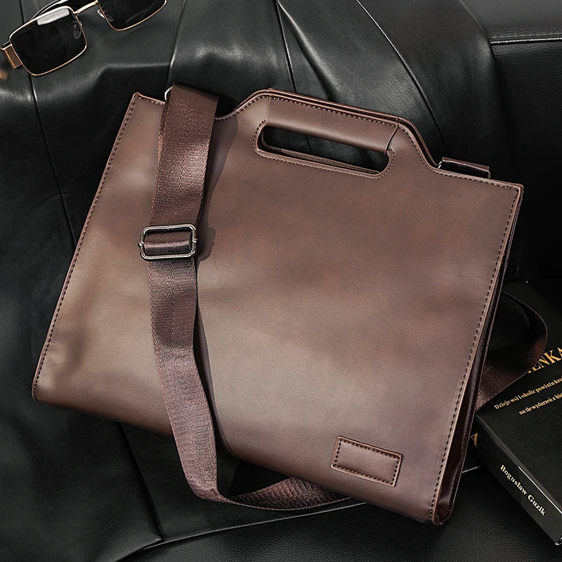 

2024 New Handbag Famous Leather Shoulder Bag Youth Crossbody Bag Men's Business Briefcase Envelope File Bag Designer Brand