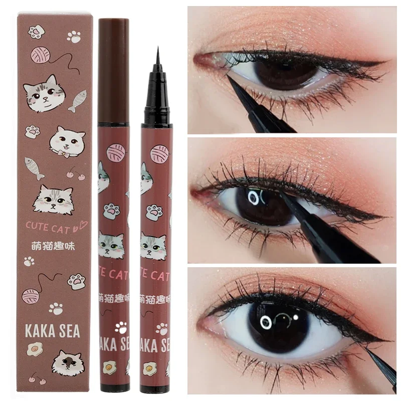 

Ultra Thin Smooth Matte Liquid Eyeliner Waterproof Non Smudging Long Lasting Black Brown Lying Silkworm Eye Liner Eyes Makeup