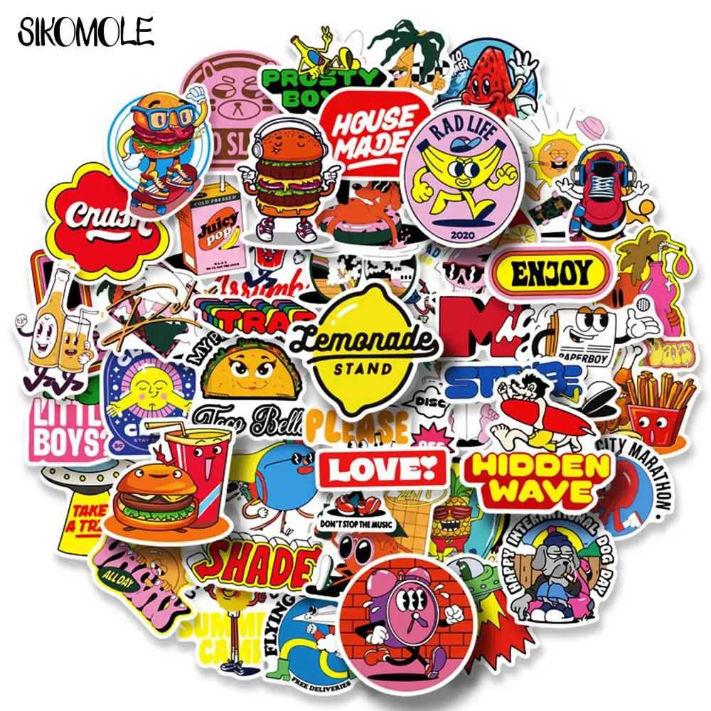 

Стикеры с мультяшным текстом F5, 10/30/50 шт.