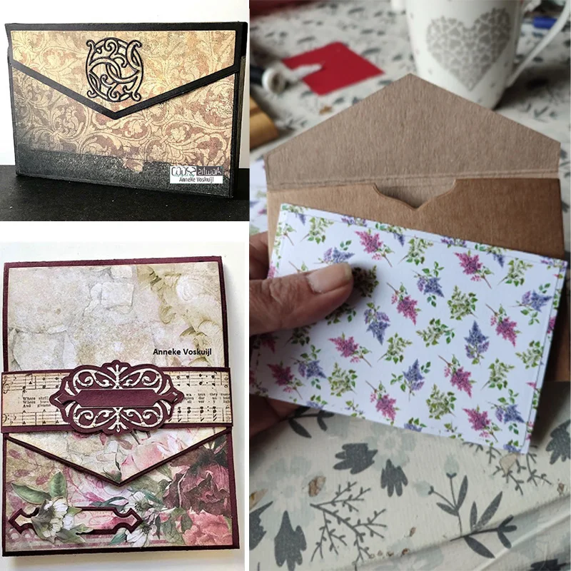 2022 새로운 3D 봉투 인사말 카드 가방 프레임 금속 절단 다이 금형 스크랩북 공예 다이 컷 카드 엠보싱 스텐실 만들기