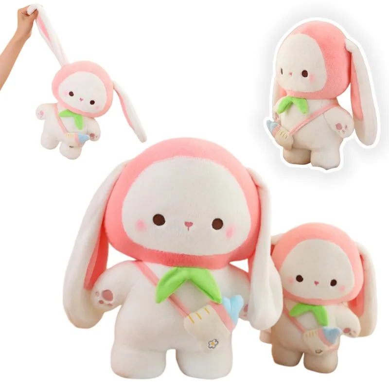

Kawaii Fluffy Plushie Bunny Stuffed Animal Cute Rabbit Holding Milk Bottle Plush Toys Soft Pillow Doll Children Kids Christmas