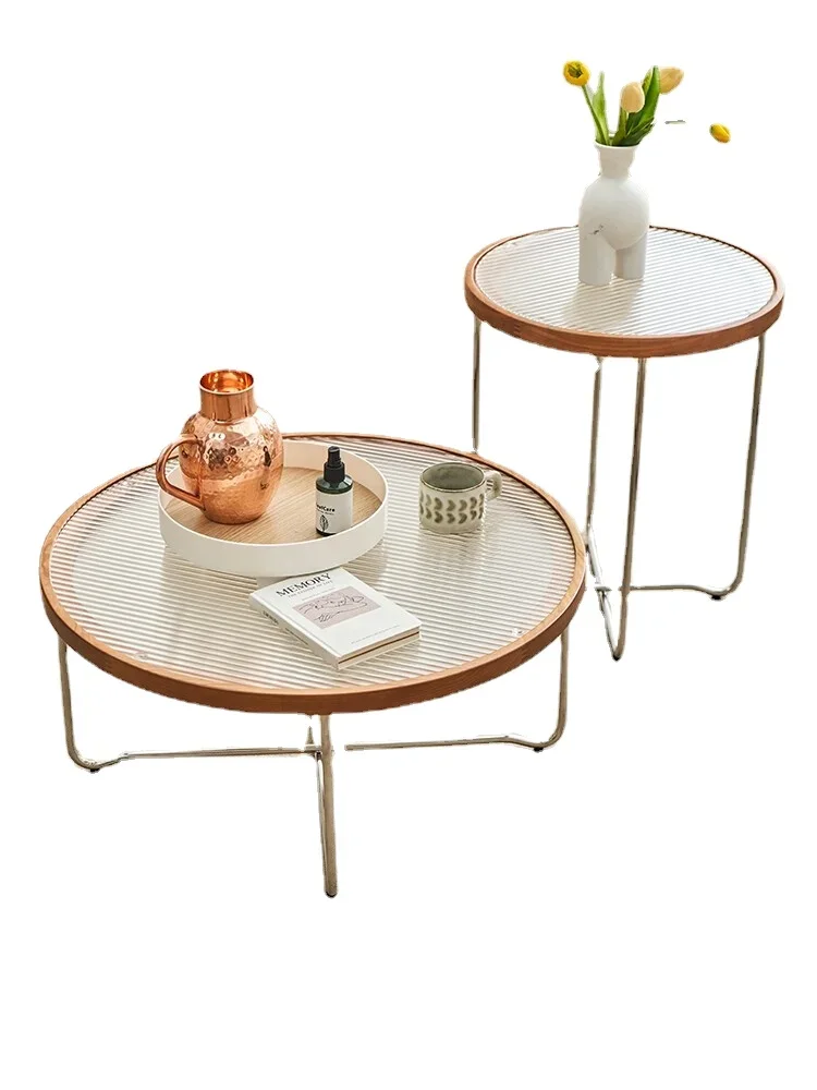 

Xl Nordic round Tea Table Combination Creative Glass Home Designer Side Table