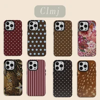 luxury Ins Brown Red Polka Dots Phone Case for iPhone 1
