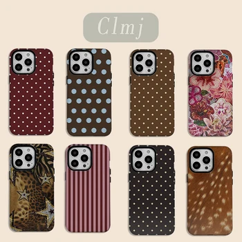 luxury Ins Brown Red Polka Dots Phone Case for iPhone 1