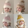 Autumn-Winter Warm Kids' Hats Soft Plush Knit Earflap Hats for Boys and Girls, Toddler Beanie, for Daily Outdoor Activities