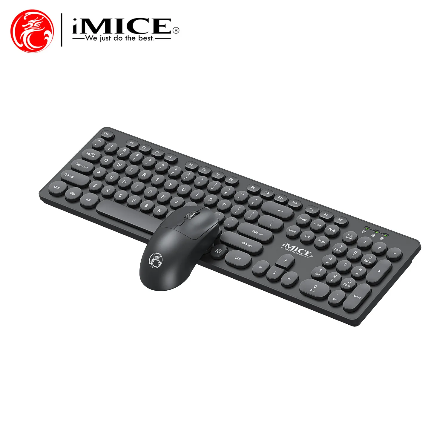 USB wireless gaming round key cap waterproof keyboard and mouse wireless office keyboard and mouse set - Image 6