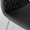 Furniturebox Dining Chair Set of 2 - Corona Silver Leg Black Faux Leather Dining Chair 3