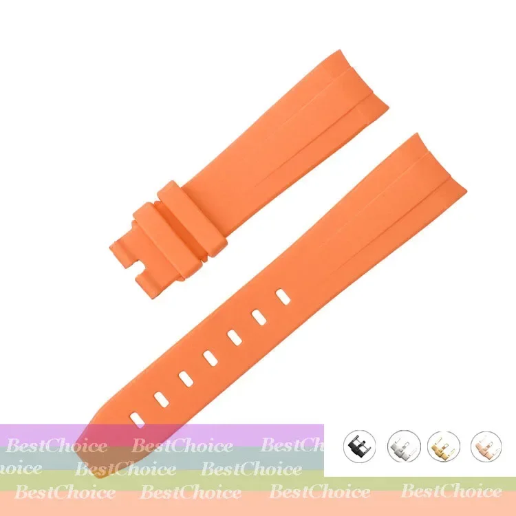 Silicone Diving Sport Watch Band – Waterproof Curved End Rubber Strap