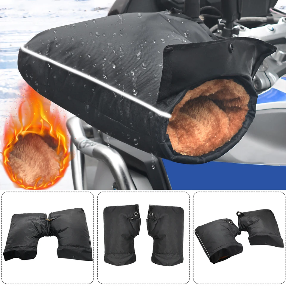 Guantes gruesos y cálidos para motocicleta, manoplas protectoras
