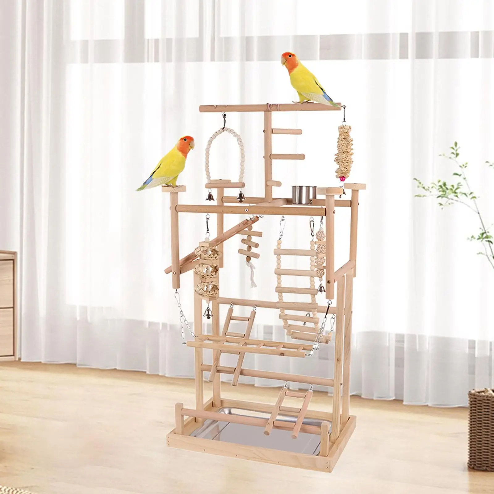 Bird Playground Bird Play Stand Playpen Exercise Stand Wooden Toy Wooden Parrot Stand Parrot Playground for Cockatiel Budgie Bird Playground Bird Play Stand Playpen Exercise Stand Wooden Toy Wooden Parrot Stand Parrot Playground for Cockatiel Budgie