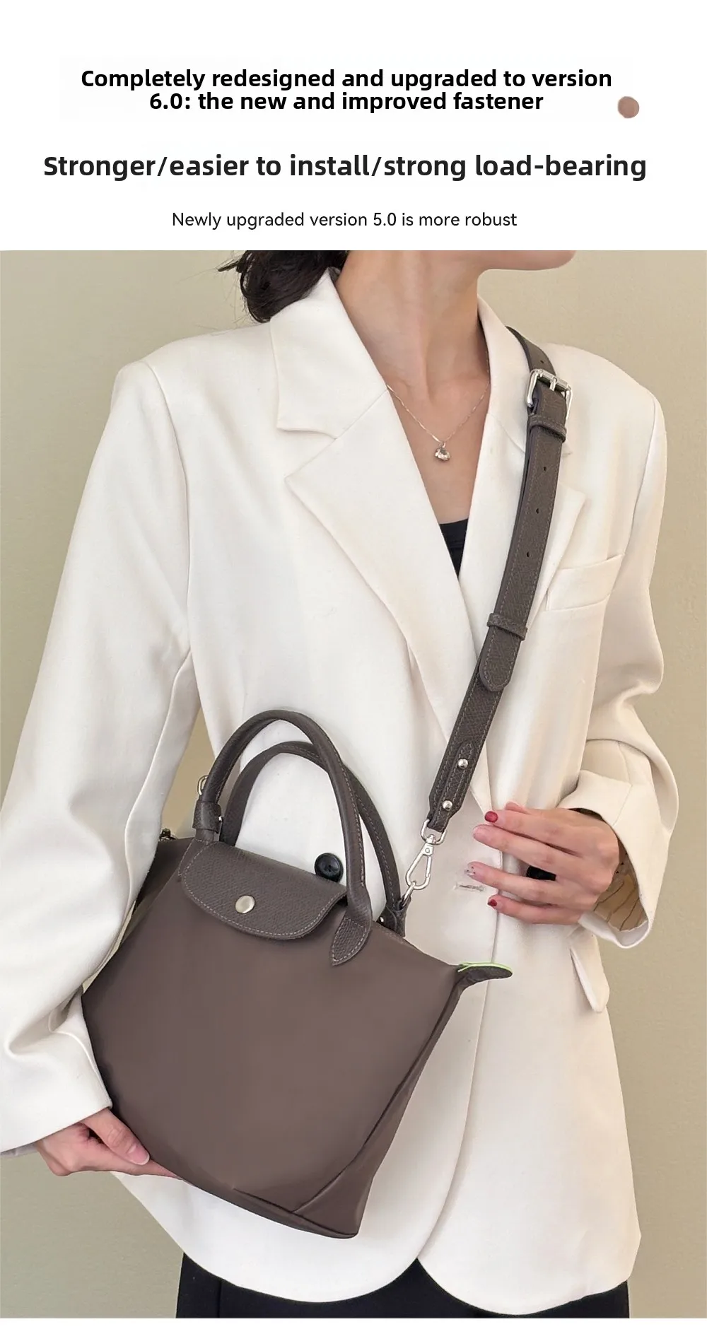 Wide Bag Strap For Longchamp S, Crossbody Shoulder Strap Mocha Artichoke Belt, Cowhide Bag Replacement Accessories