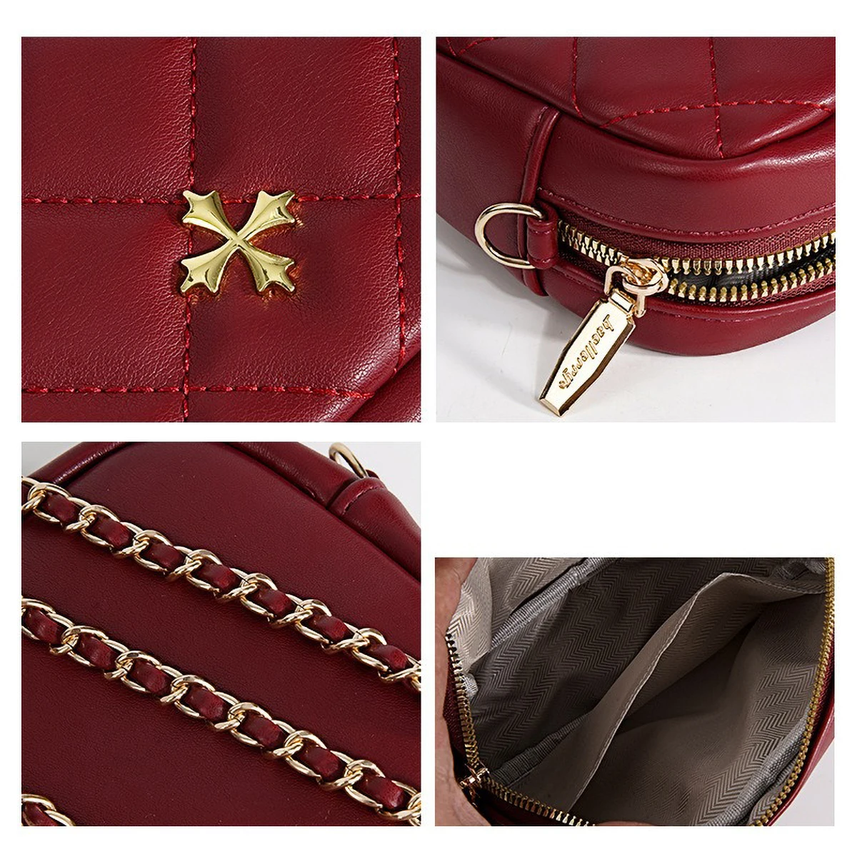 Baellerry Women's Small Square Phone Crossbody Bag, Exquisite Summer Shoulder Purse, PU Leather Mini Wallet