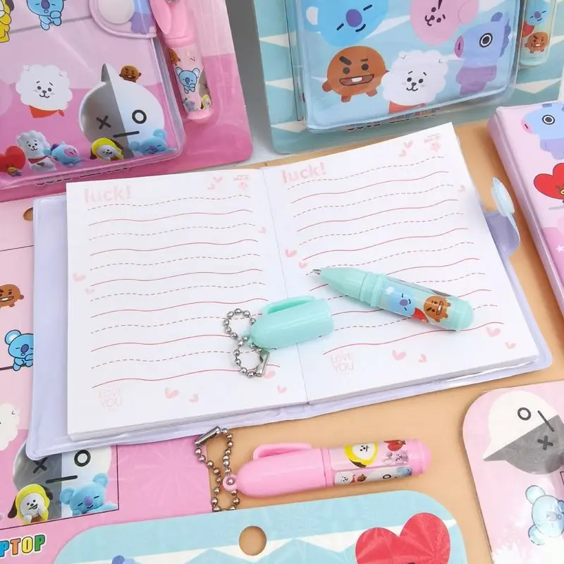 Kawaii BT21 Mini-Notizbuch-Set Niedliches Tragbares Kleines Tagebuch CHIMMY COOKY KOYA TATA Anime-Geschenk Spielzeug – Detail 8
