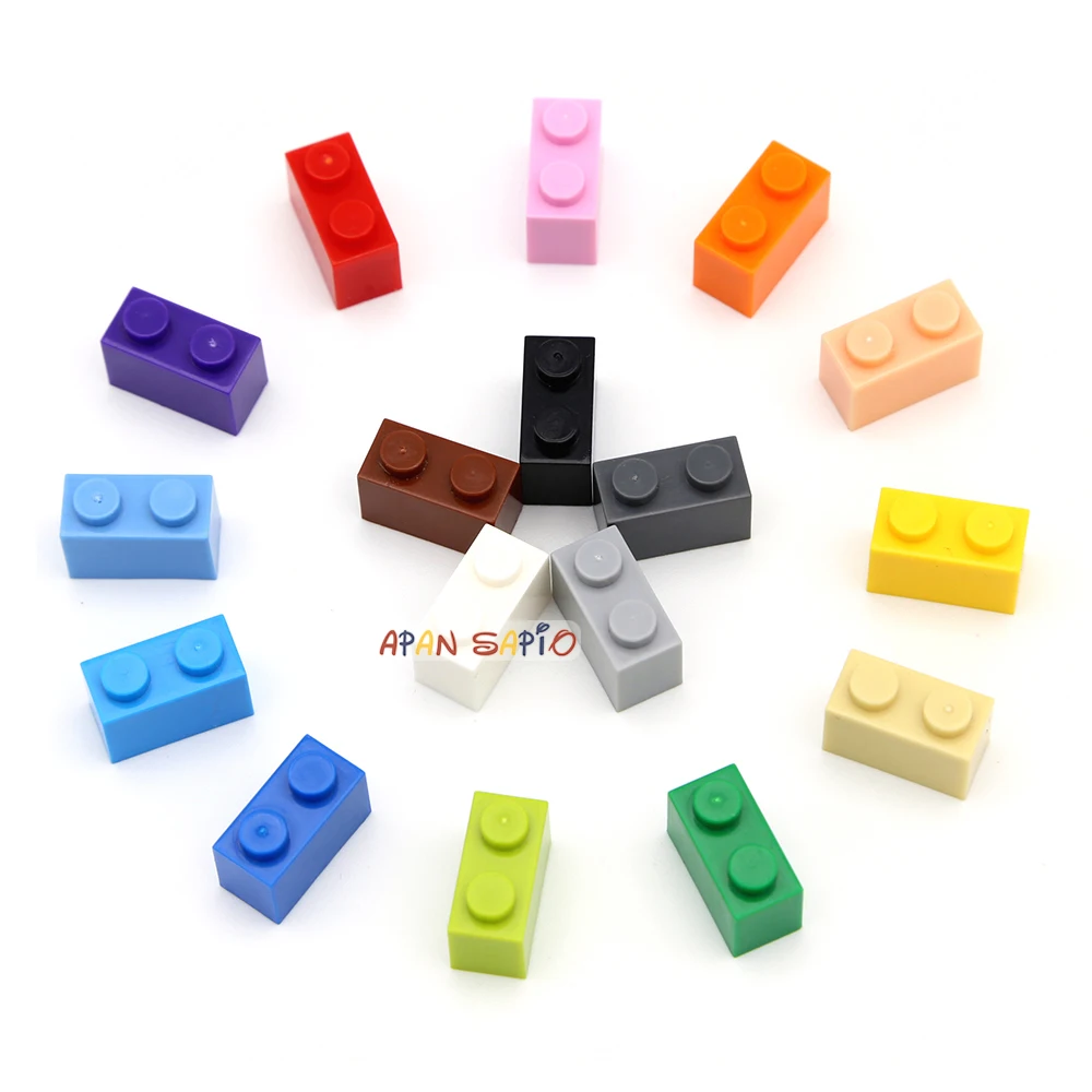 100pcs Tömített 1x2 DIY Házingatlan blocks Számtan Tetőcserép Pont Nevelési Kreatív méret Összeegyeztethető vel 3004 Plasztikus anyag toys számára gyerekek