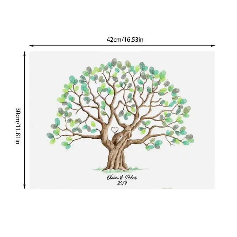 Wedding Guest Book DIY Tree Painting Fingerprint Tree Canvas Event Decorative Guestbook