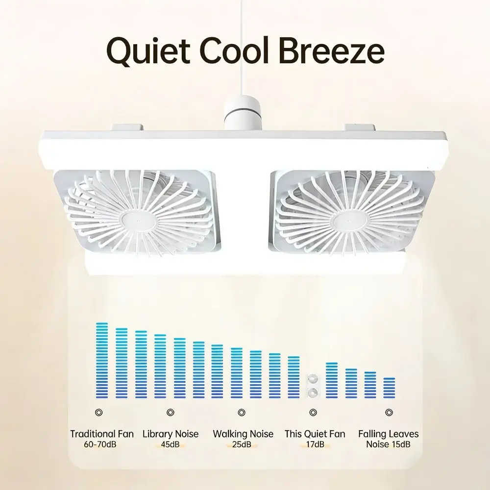 60W 전력 E27 천장 선풍기 저소음 작동 이중 날개 LED 천장 선풍기 에너지 절약 높은 풍량 리모컨 선풍기