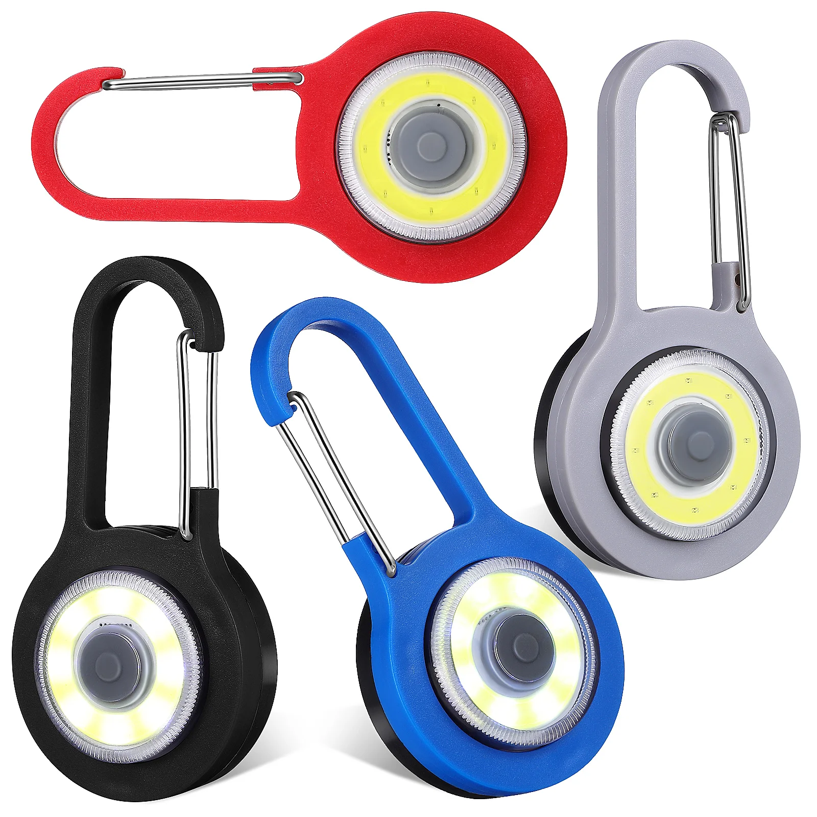 4 Pcs Mini Key Light Pocket Flashlight Chain Flashlights Camping Accessories Plastic