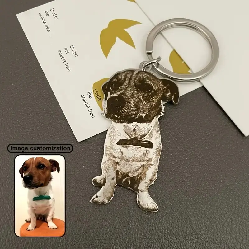 Custom Dog Photo Keychain 3