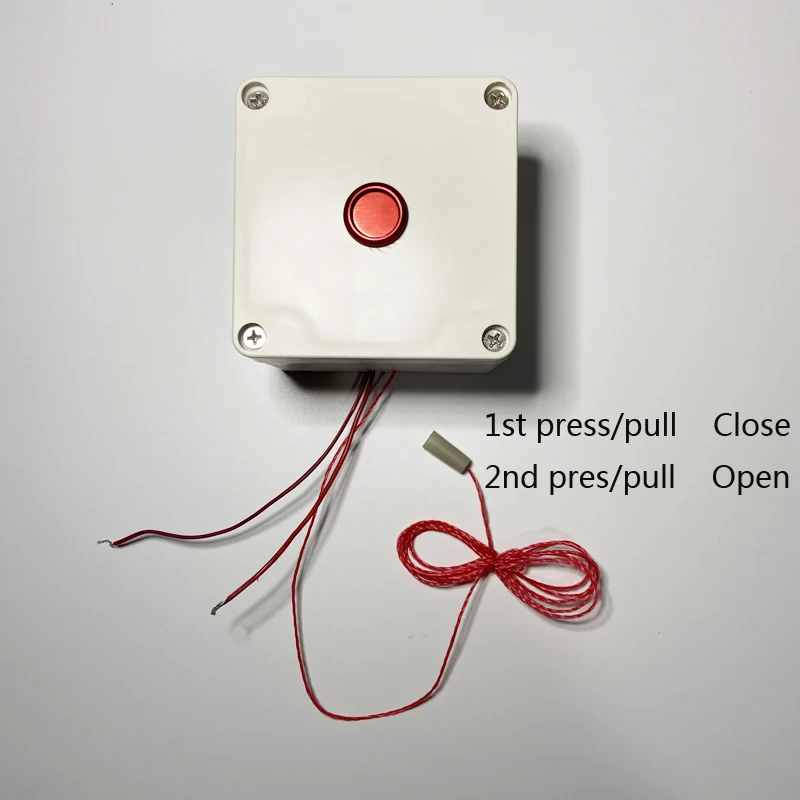 4pcs Wire Metal Button Auto Lock Pull Rope Switch Waterproof IP45 Security Alarm Wall Mount Panic Button For Washroom