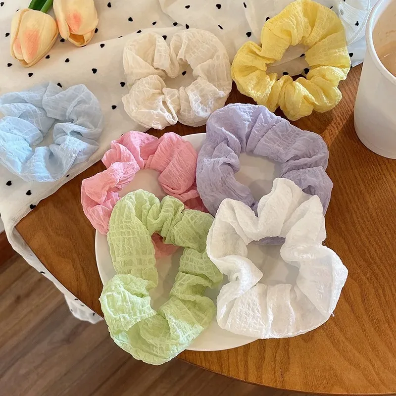 7pcs Candy Color Hair Scrunchies for Women Girls
