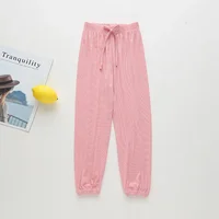 Baby Girls Ice Silk Wide Leg Pants Childen's Summer Solid Drawstring Sports Trousers Kids Boy Casure Harem Clothes Home Wear 4