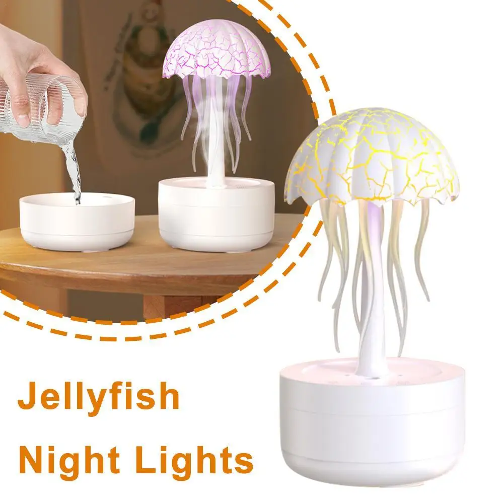 Jellyfish Humidifier Jellyfish Dance Aromatherapy Essential Oil Diffusers with RGB Colorful Night Light Desk Decoration 300ml