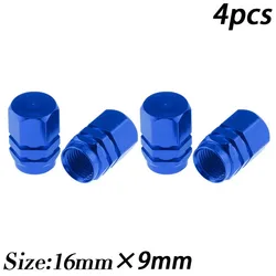 Premium Aluminum Alloy Tire Valve Caps - Set of 4 (Blue)