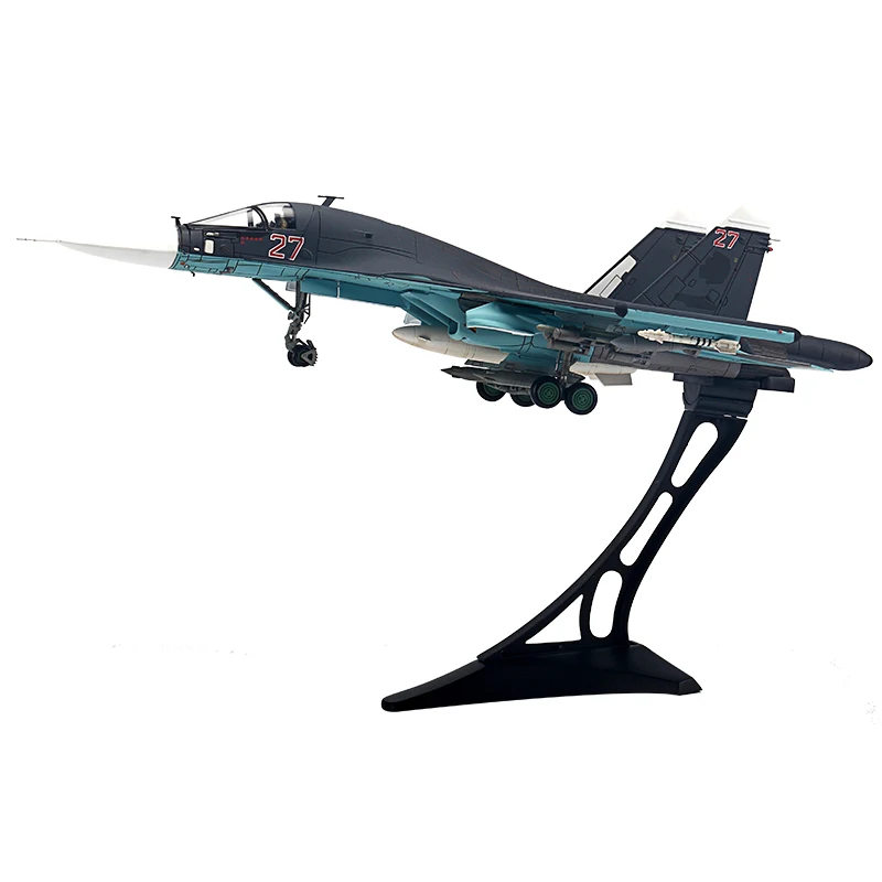 Red-Blue SU-27 Flanker Heavy Aircraft 1:100 Simulation Fighter Military  Model