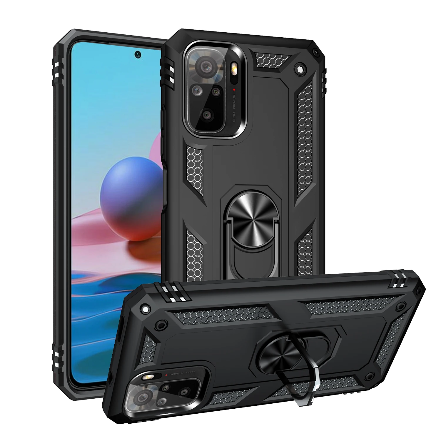 Cover Xiaomi Redmi Note 10 Armor Rugged Military Shockproof Car Holder Magnetic Ring Case for Xiaomi Redmi Note 10 5G Note10 3