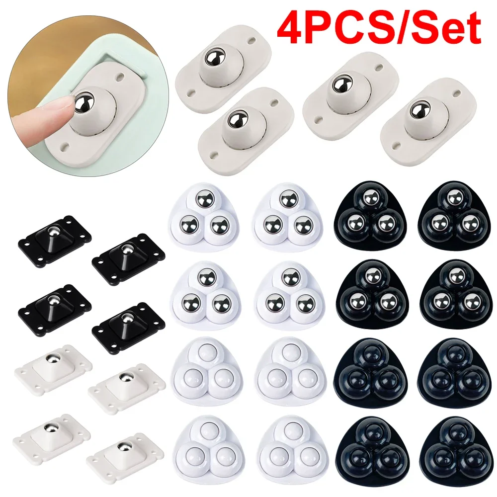 Self Adhesive Rollers 4pcs/Set for Furniture Universal Pulley Rotating Wheels Swivel Caster Wheel Roller for Box Skate Cabinet
