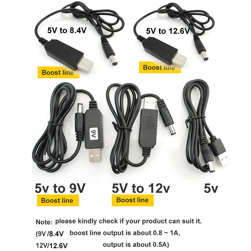 

Повышающий Модуль постоянного тока 5 в USB 9 в 8,4 в 12 В 12,6 в, кабель преобразователя линии питания, штекер 5, 5 х2, 1 мм для ПК, ноутбука, маршрутизатора, аудио