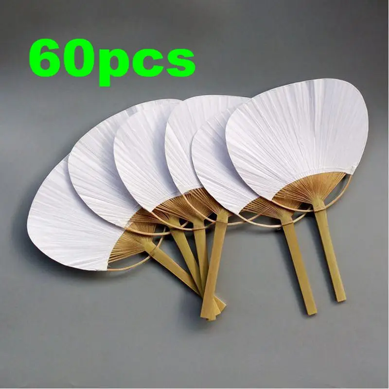 Pai Pai Bambu Pure White Bamboo Handle Blank Calligraphy Painting Blank Group Fan White Fan Summer