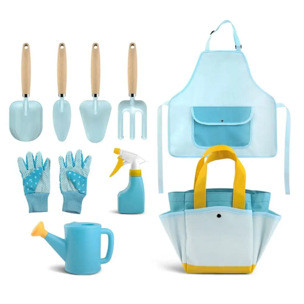 Blue-9Pcs Set Wood