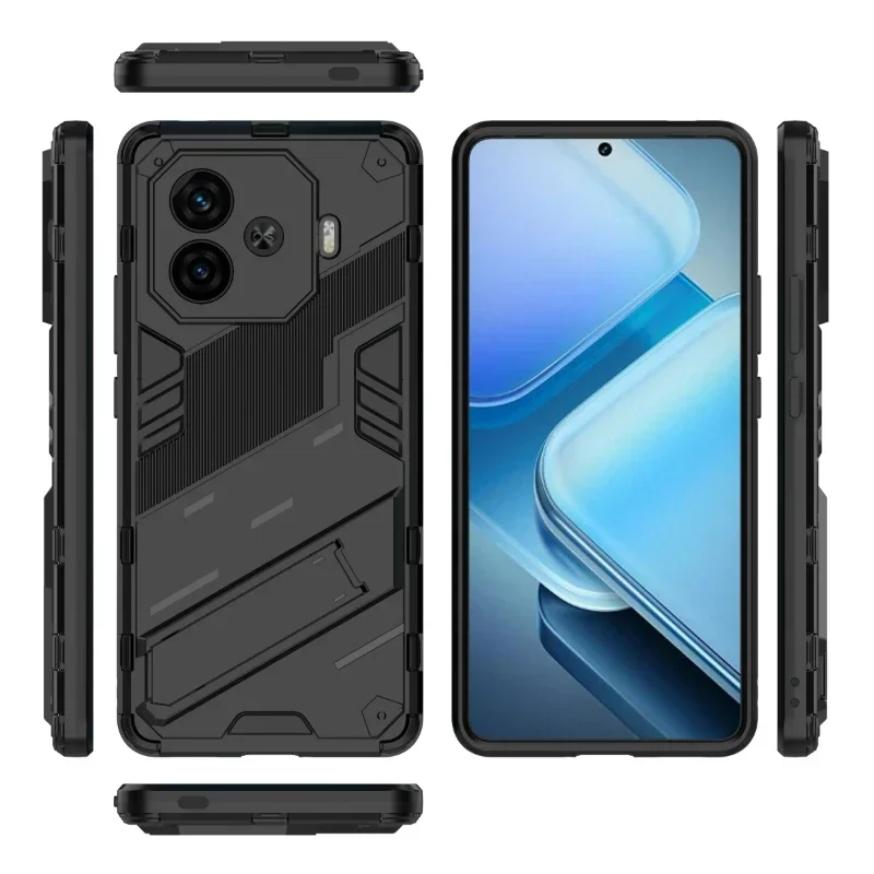Shockproof Armor Anti-Fall Kickstand Phone Case - Durable Protection Back Cover