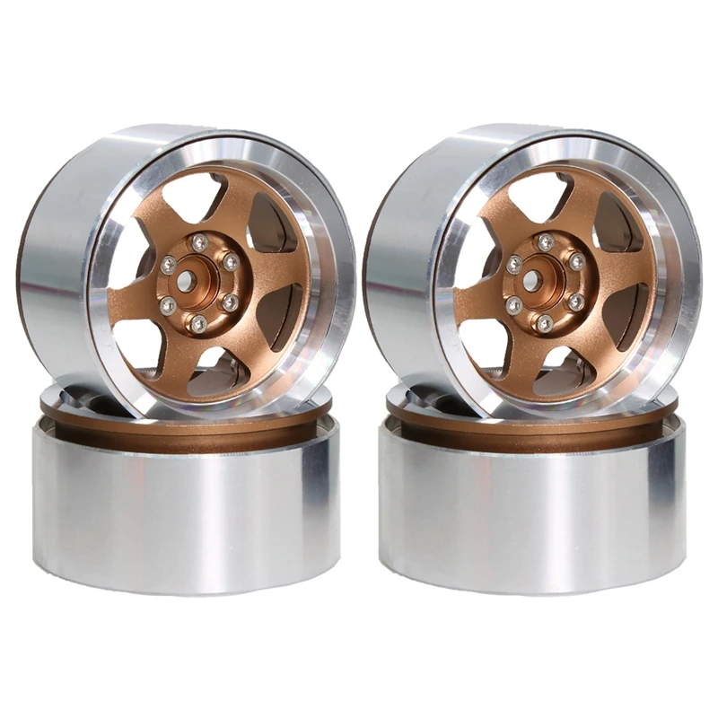 

4Pcs Metal 2.2 Inch Beadlock Wheel Rims Hub For 1/10 1/8 CROSSRC SXC10 TRX4 RC Car Upgrade Parts