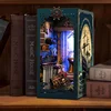 DIY Book Nook Shelf Insert Kits Riddle On The Seabed Bookshelf Wooden Miniature Model Kit Handmade Bookend Friends Xmas Gifts 2