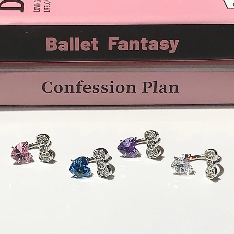 316L Stainless Steel Annular Ear Bone Nail Zircon Earring Women Jewelry