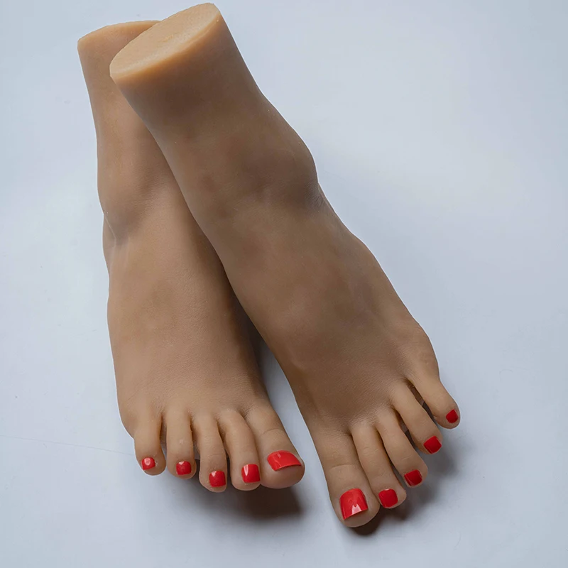 실물 같은 여성 발 모형, 여성용 실리콘 페티쉬 발, 가짜 네일 연습용, 신발 및 양말 전시용, 살롱 헤나 아트, 실제 질감