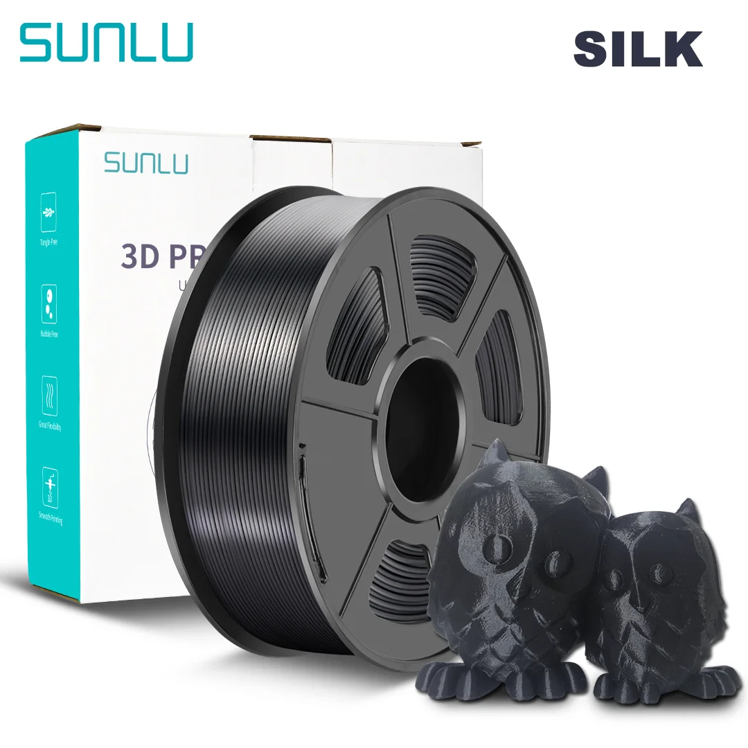 SUNLU PLA SILK Filament 1.75MM SIlk PLA 3D Printer Filament 1kg Silk Environmental Protection Material Printing Fast Shipping. eryone promotion tri color co extrusion silk pla series 1 75mm 1kg for 3d printing fdm printer fast free shipping new arrival