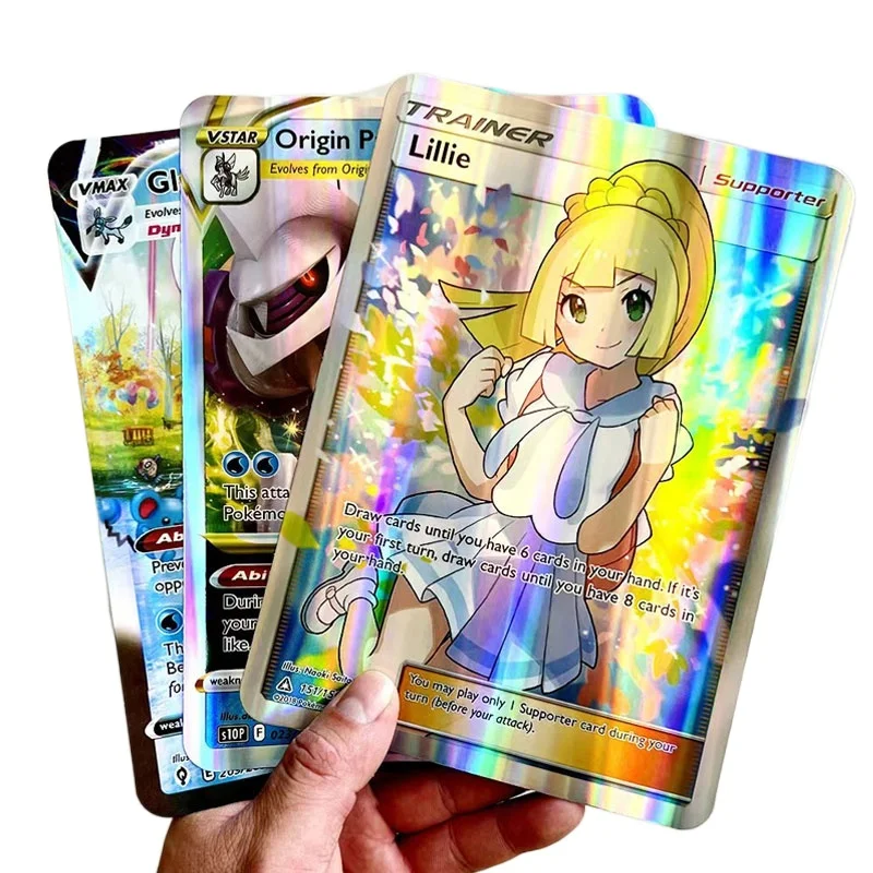 

Новинка, большой размер, 21x15 см, карты для Pokemon, супер-флэш-карта, сверкающие карты, огромные объемные буквы, флэшки, игральные карты