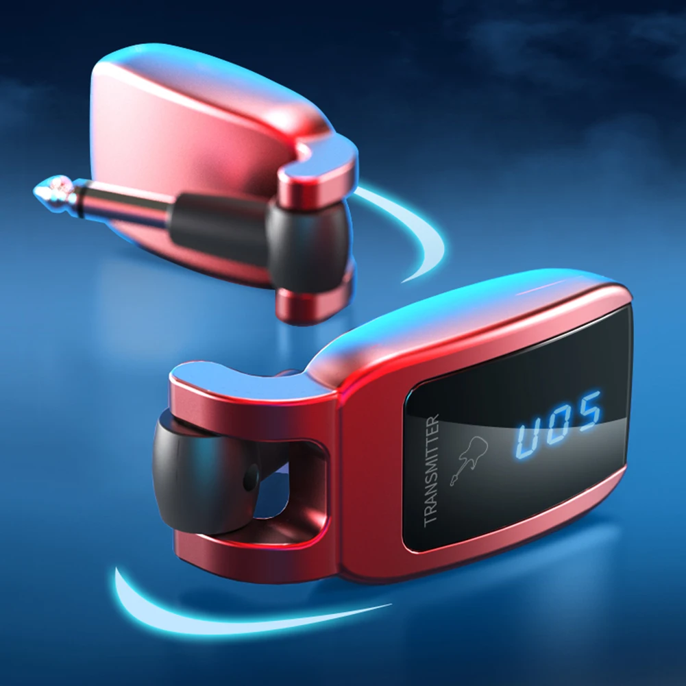 무선 기타 시스템 USB 충전식 미니 플러그 기타 앰프, 기타 베이스 전기 악기용 포켓 기타 앰프, 5.8GHz