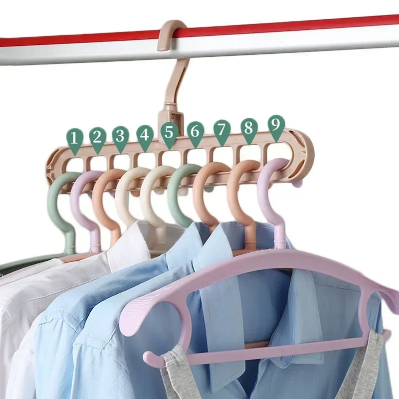 1/2pcs Magic Multi-port Support Hangers for Clothes Drying Rack Multifunction Plastic Clothes Rack Drying Hanger Storage Hangers 3
