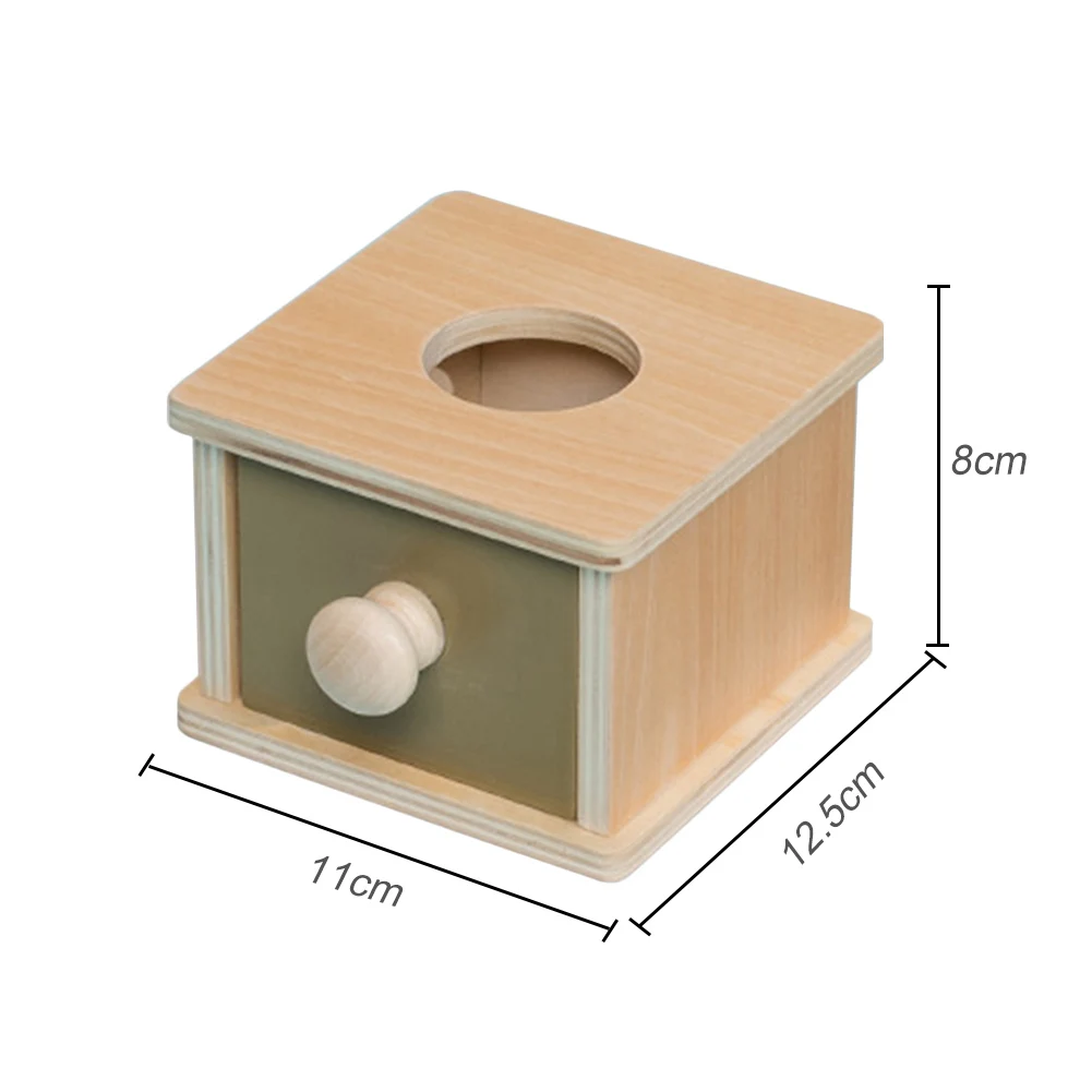 Montessori Wooden Ball Drawer with Tray Permanence Object Box Children Toddler Puzzle Games Early Educational Parent-child Toys