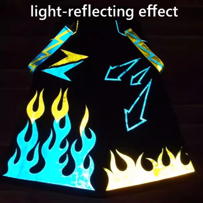 Модные Мельбурн Фат смешанные брюки крутые светоотражающие полосы брюки ночного видения привидения танцующие светящиеся брюки смерти унисекс