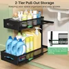 Under Sink Organizer, 2 Tier Pull out Cabinet Organizer Baskets with Mesh Sliding Drawers, Slide out Storage Shelf (2 Pack) 3