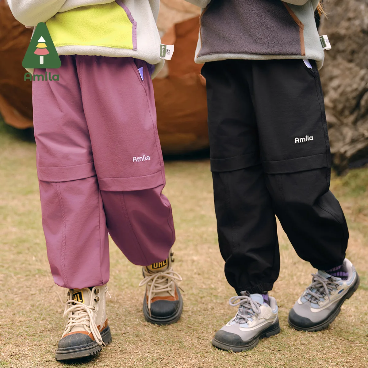 Baby Trousers Autumn Boys And Girls Solid Color Quick-Drying Windproof Simple Loose Casual Outdoor Overalls