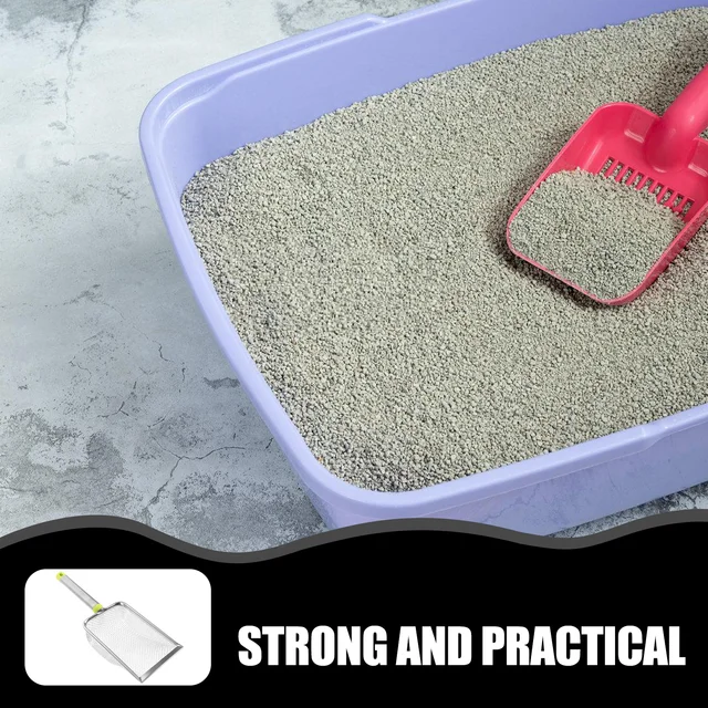 Stainless Steel Cat Litter Scoop Sand Shovel Mesh Pooper Scooper Cat Litter Scoop Non Stick Lightweight Easy Clean 6