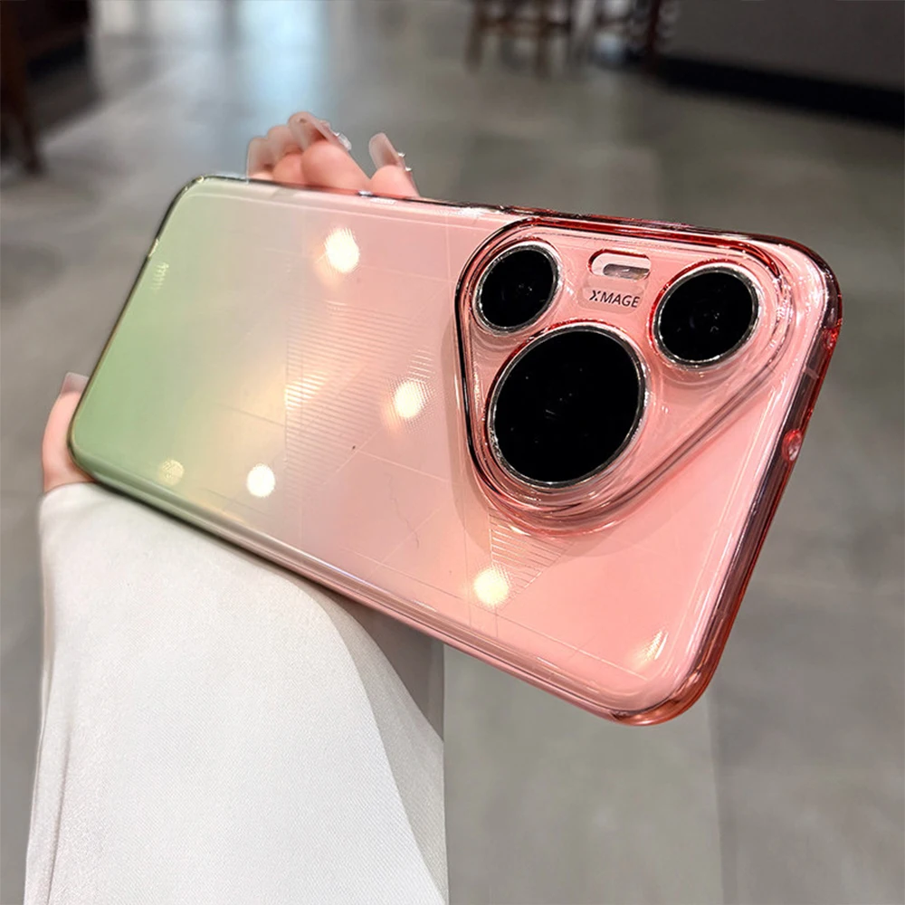 Luxury Slim Gradient Transparent Phone Case with Camera Protection & Shockproof Cover