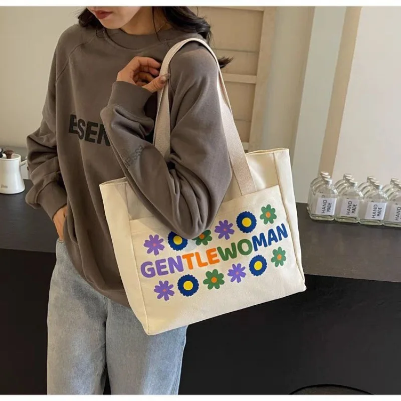Women Large Capacity Commuting Tote Bag Simple Student Shoulder Bag