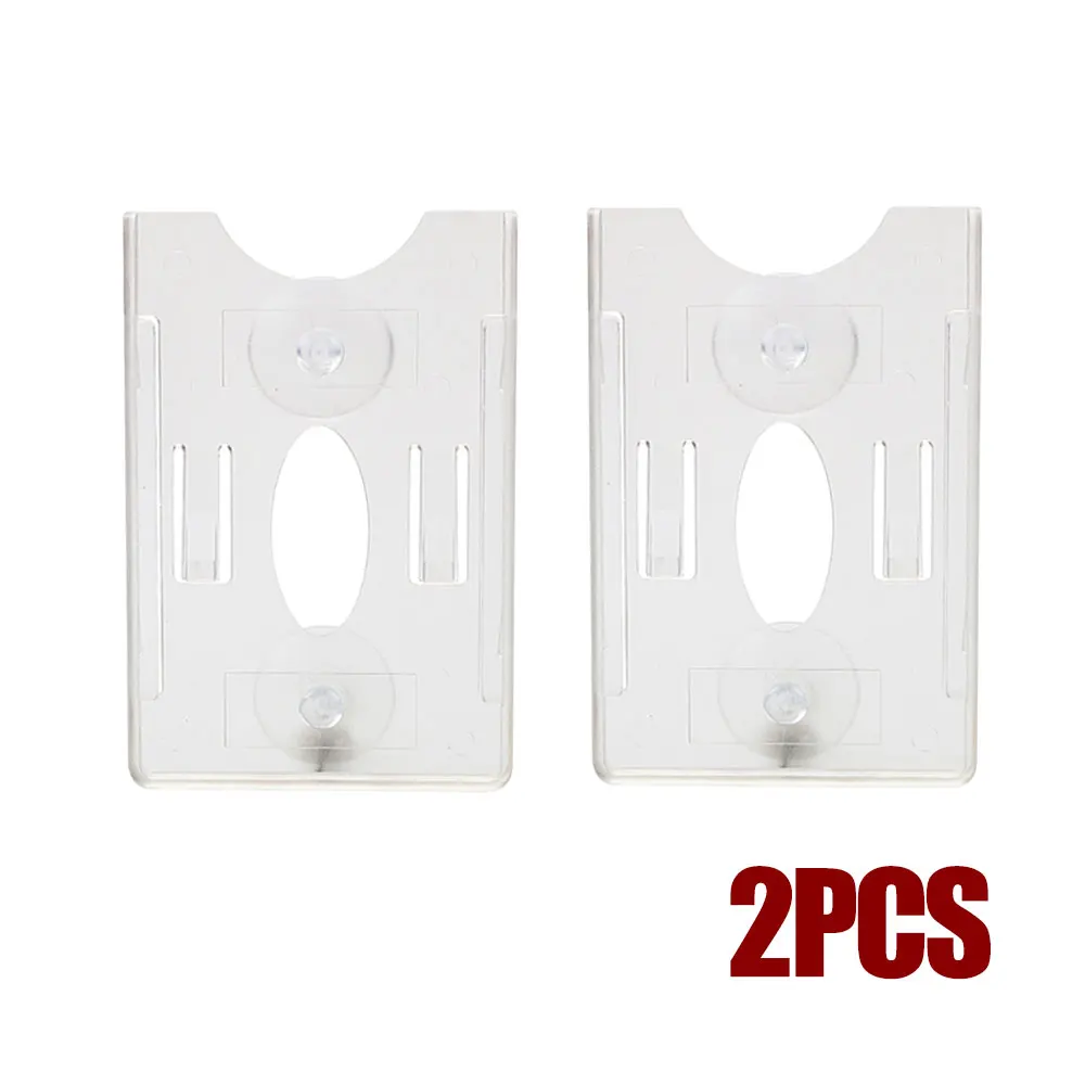 

2pcs Transparent Suction Cup Holder Parking Card Sleeve Interior Accessories